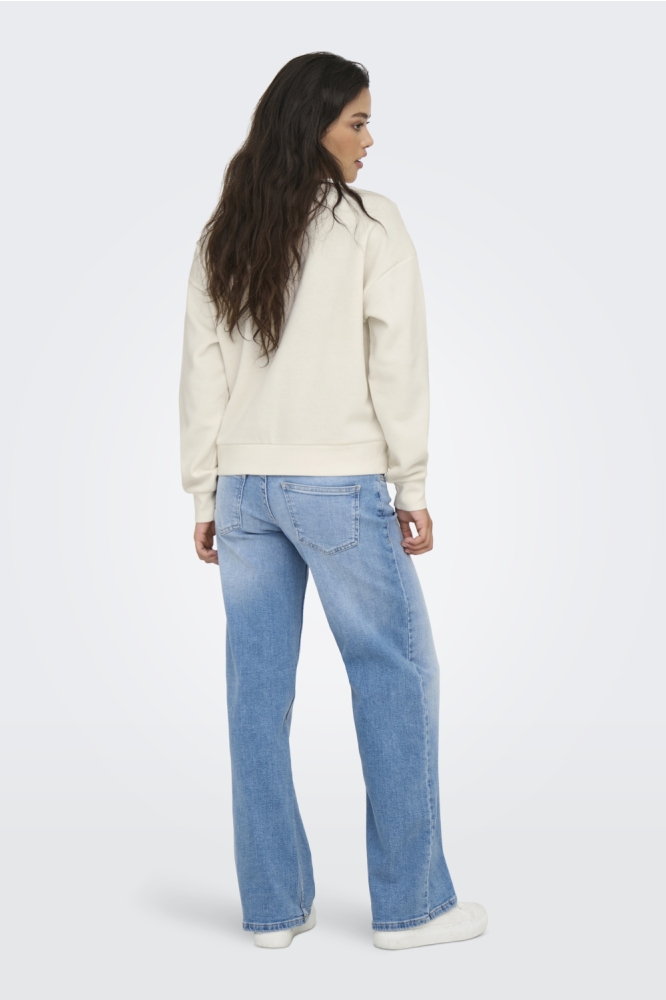 ONLPAM L/S O-NECK BOX CC SWT 15352885 Egret/W. ENJOY